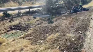 السيارة احترقت تماما.. أول فيديو من موقع حادث وفاة غوتا وشقيقه