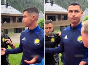 شاهد.. ردة فعل رونالدو الغاضبة من زحمة الجماهير خلال معسكر النصر في النمسا