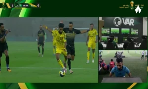 بالفيديو.. ركلة الجزاء الملغاة للنصر أمام جدة بعد الرجوع لتقنية الـ VAR
