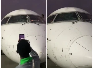 بالفيديو.. تحطم واجهة طائرة المنتخب النيجيري بعد الإقلاع يثير الذعر بين اللاعبين ويجبر قائدها على الهبوط