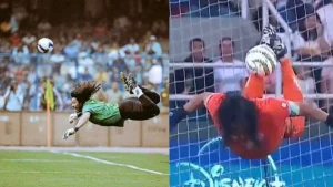 بالفيديو.. الحارس الكولومبي "هيغيتا" يعيد تصدي «العقرب» الشهير بعمر 60 عامًا