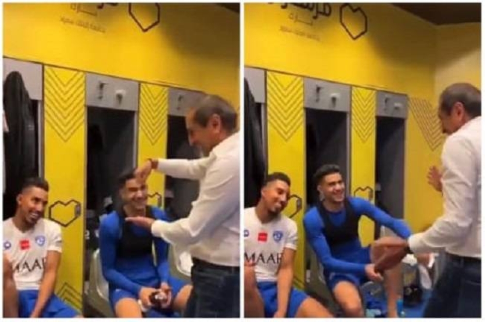 شاهد.. كيف احتفل  مدرب الهلال "رامون دياز" بعد الفوز على النصر برياعية !
