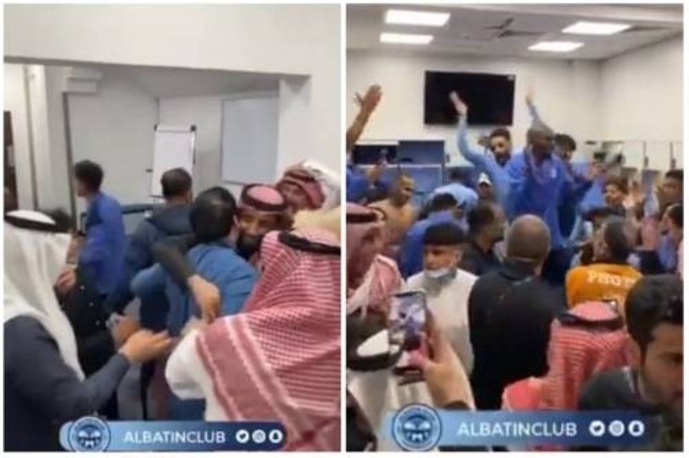 شاهد : ردة فعل مجلس إدارة الباطن داخل غرفة الملابس بعد الفوز على الرائد بثنائية !