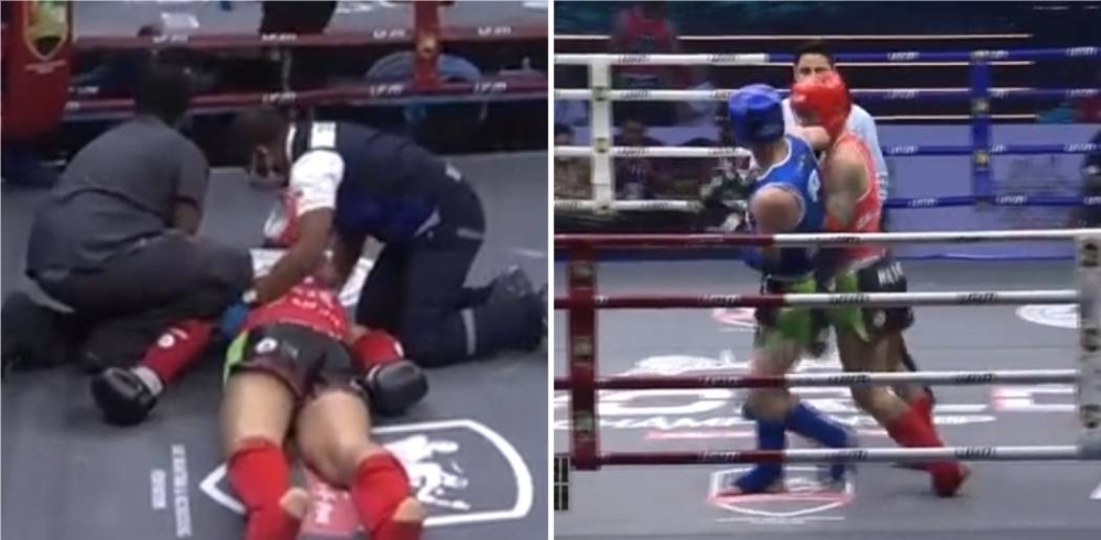 لقطة تحبس الأنفاس.. شاهد.. ضربة مخالفة في بطولة العالم للملاكمة كادت أن تنهي على حياة ملاكم !