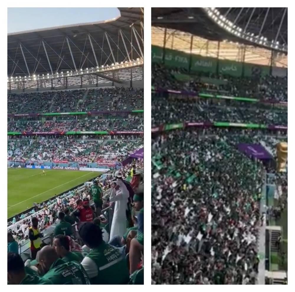 شاهد.. جماهير السعودية تسيطر على مدرجات ملعب المدينة التعليمية قبل انطلاق لقاء بولندا !