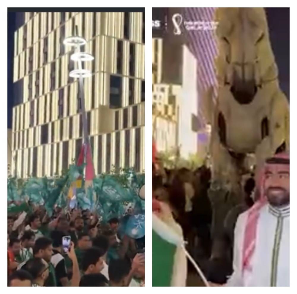 شاهد.. أعداد غفيرة وأجواء حماسية في مسيرة جمهور المنتخب السعودي استعدادًا لمواجهة المكسيك !