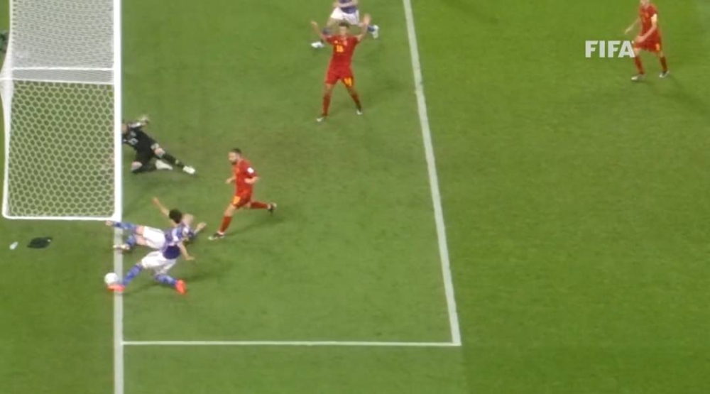 شاهد : فيفا تنشر فيديو جديد للهدف الياباني المثير للجدل في مرمى إسبانيا
