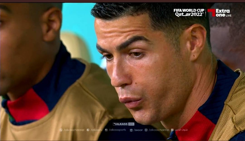 شاهد ردة فعل كريستيانو رونالدو بعد تسجيل المغرب الهدف الأول