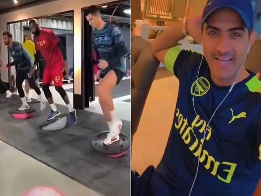 شاهد.. الهريفي يسخر من "وليد عبدالله" بسبب تمارين إعادة التوازن.. ويعلق: شوفوا الفرق بين كريستيانو واللاعب الآخر!