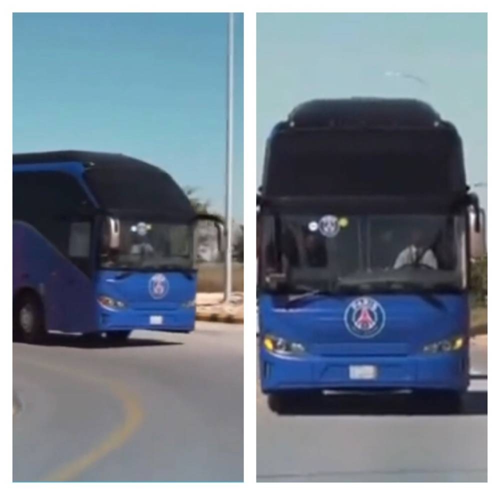 شاهد.. حافلة فريق باريس سان جيرمان في طريقها إلى مقر إقامة البعثة بالرياض!