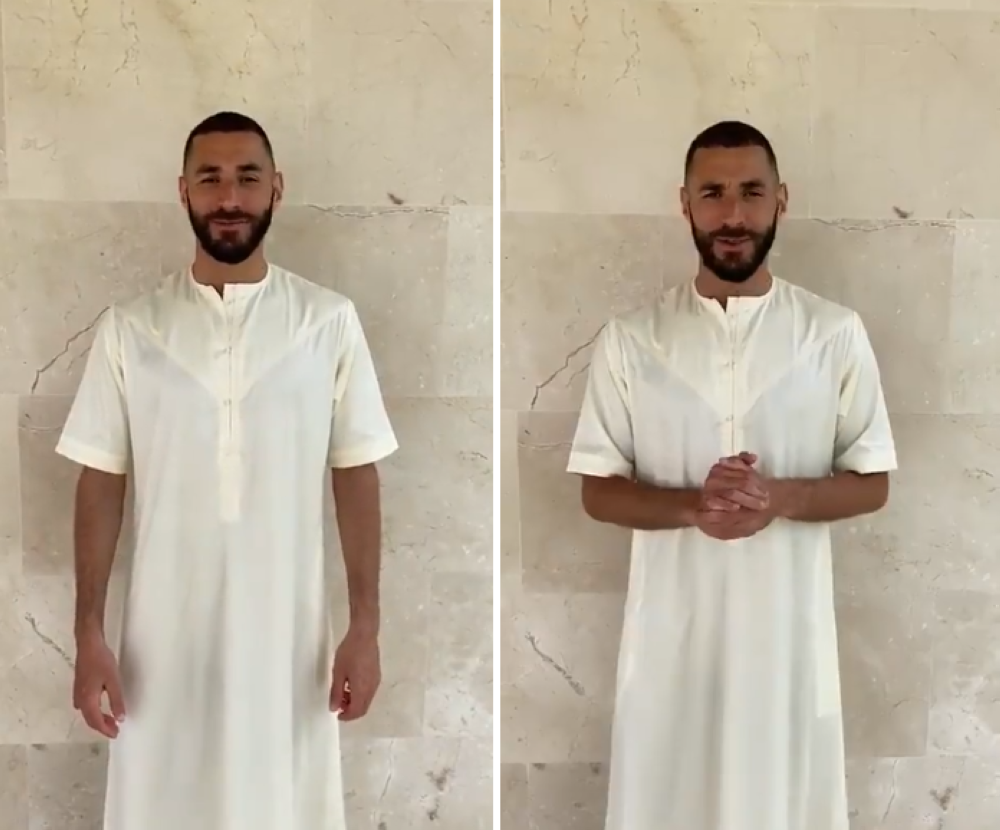متحدثا باللغة العربية.. شاهد:  لاعب الاتحاد "بنزيما" يهنئ المسلمين بعيد الأضحى المبارك!