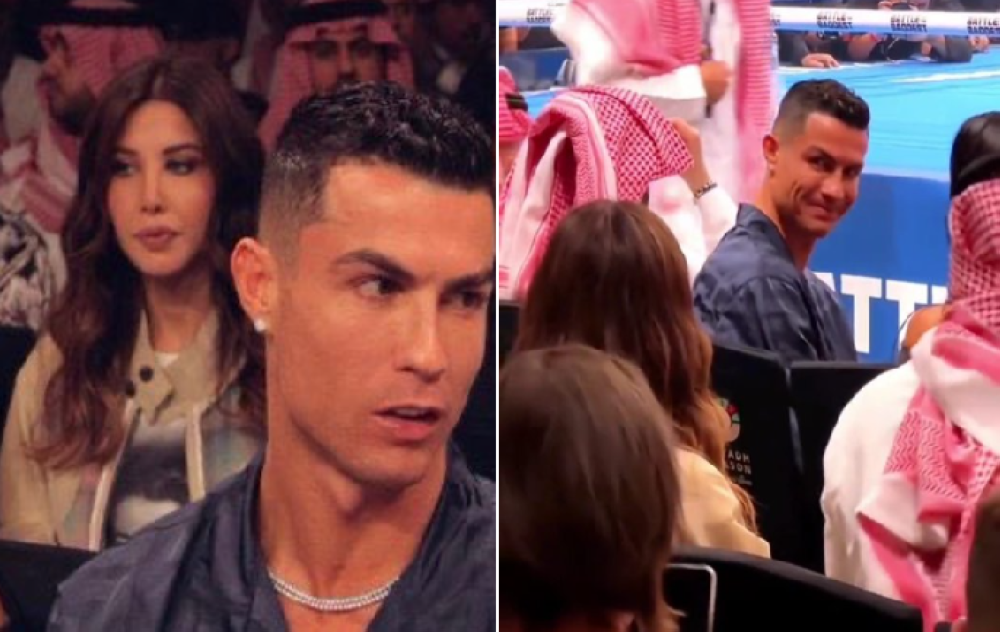 شاهد .. نظرات رونالدو لـ نانسي عجرم تثير التساؤلات