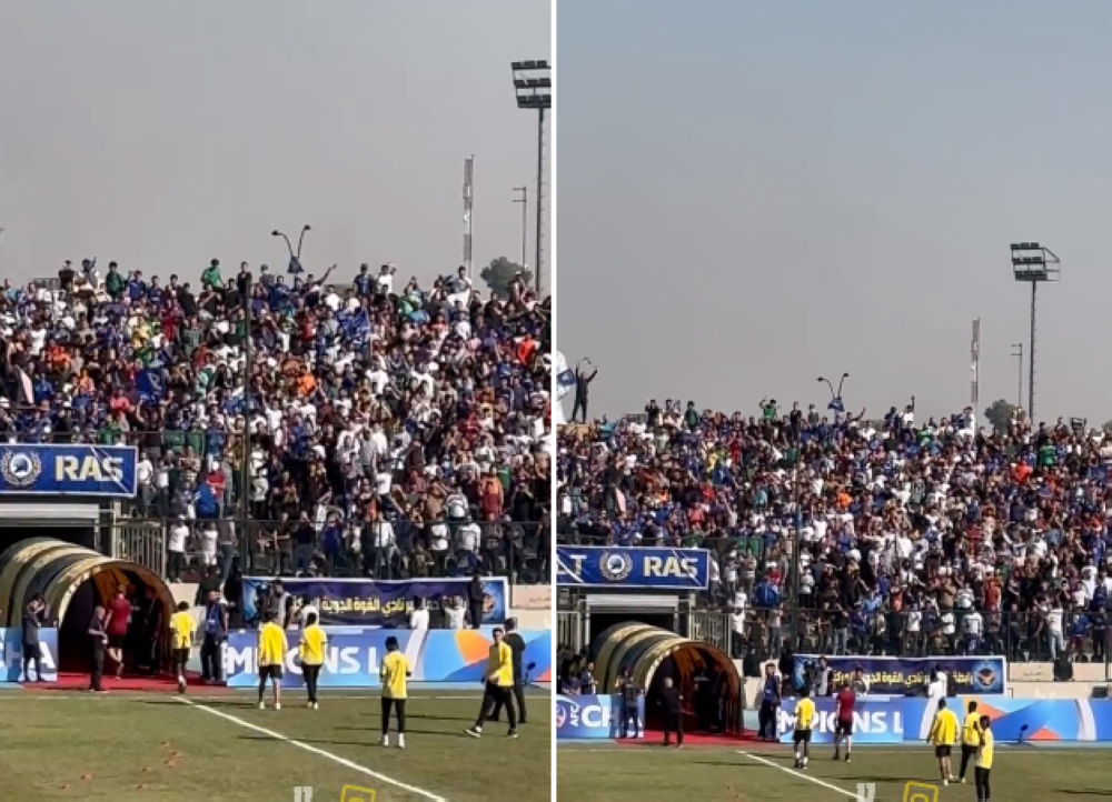 شاهد.. جماهير القوة الجوية لـ "لاعبي الاتحاد".. شيلو العدة يالله على جدة!