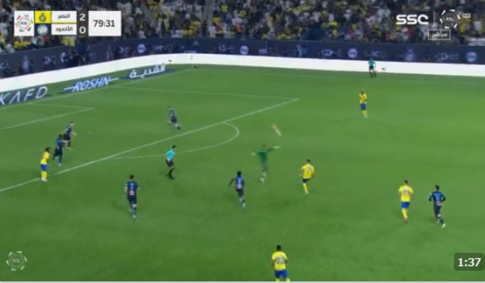 شاهد.. هدف عالمي للاعب النصر "رونالدو" في مرمى الأخدود