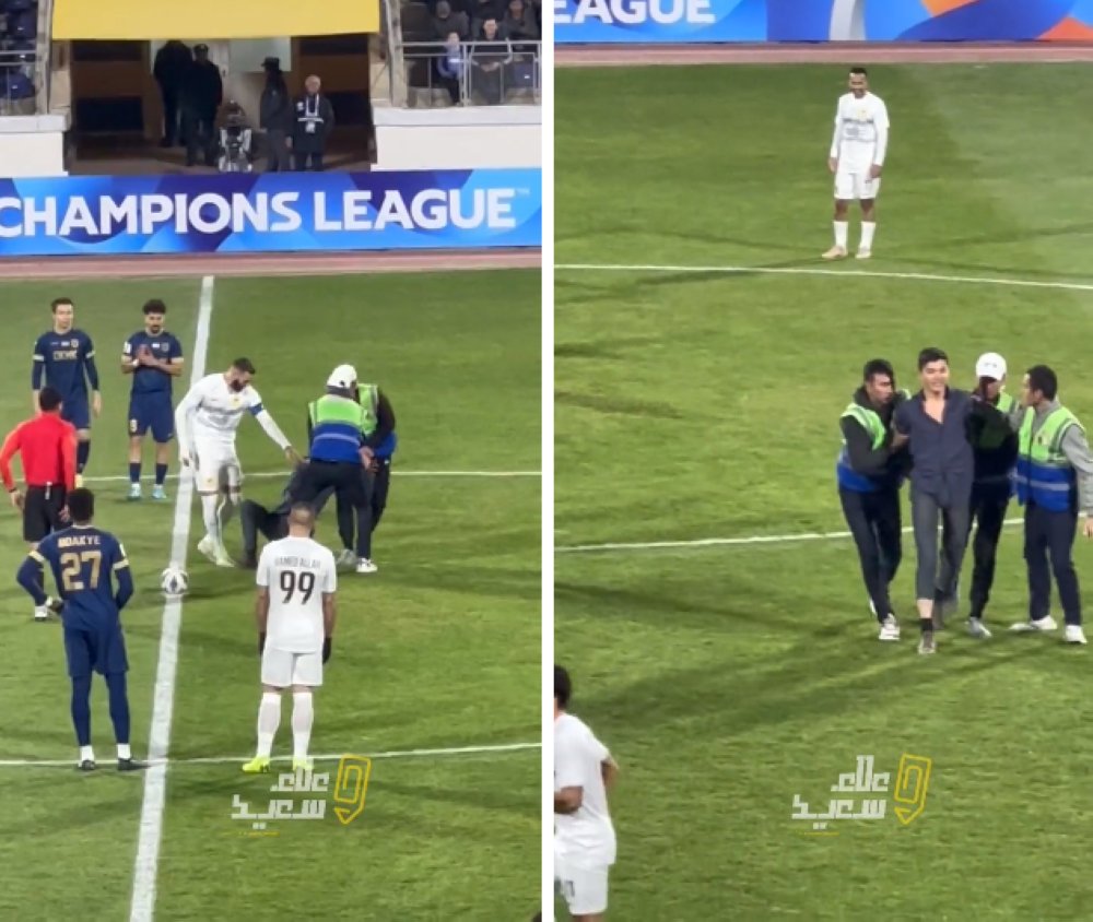 شاهد.. مشجع أوزبكي يقتحم ملعب مباراة "الاتحاد وأجمك" من أجل التصوير مع "بنزيما"