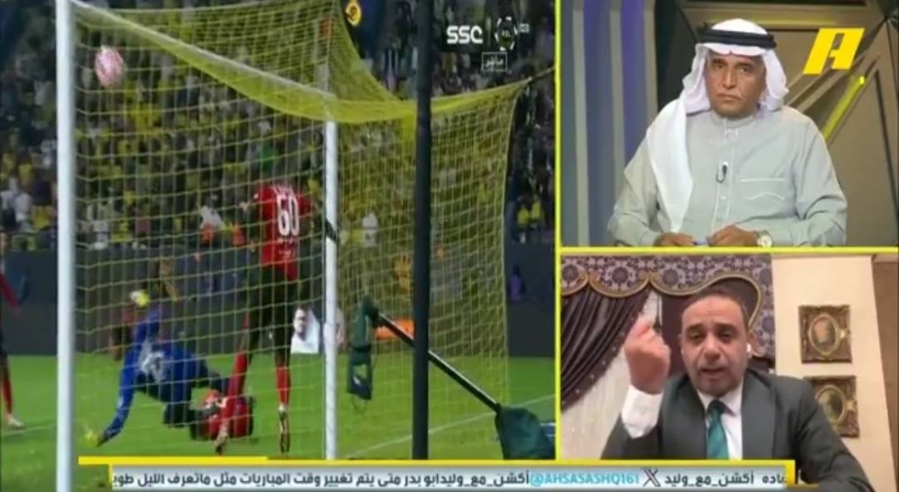 شاهد.. خلاف على الهواء بين محمد فودة وسمير عثمان بشأن لعبة شهدتها مباراة النصر والرياض