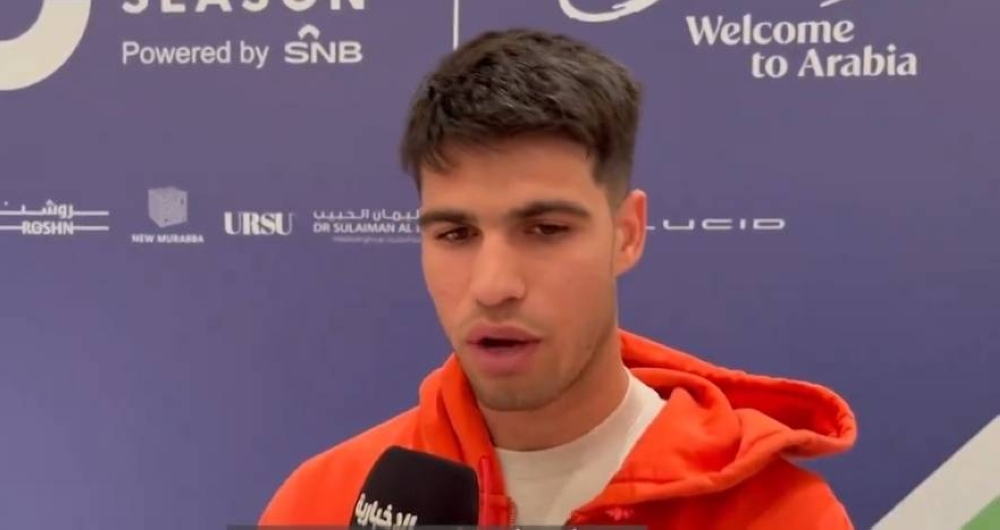 بالفيديو.. لاعب التنس الإسباني كارلوس ألكاراز: لا أعرف عن مدينة الرياض إلا نادي ⁧‫النصر