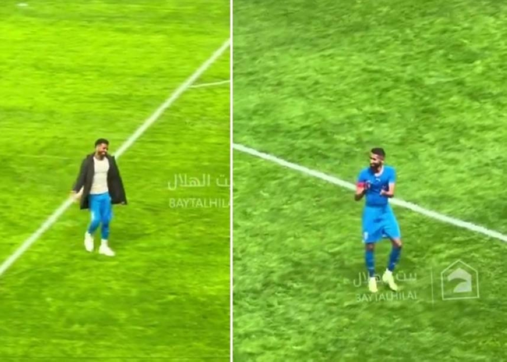 شاهد.. ردة فعل سلمان الفرج بعد رفض خروج البليهي حتى تحية المدرج كاملا