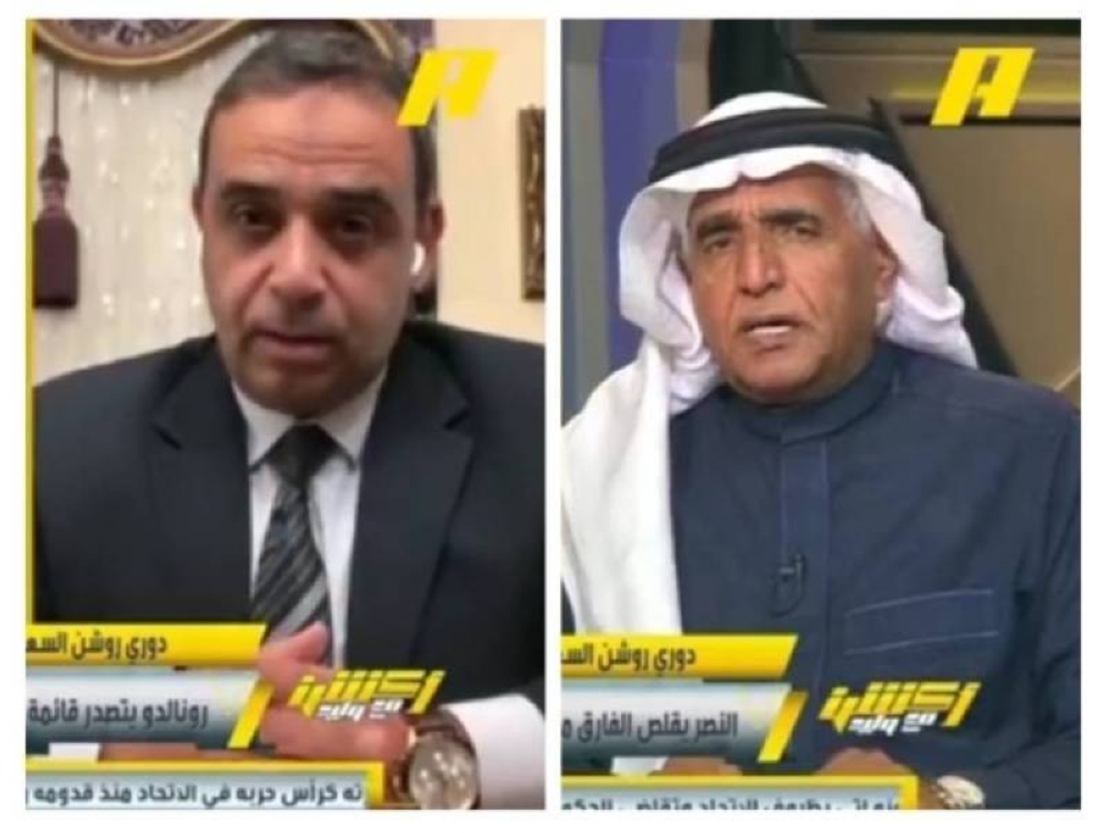 شاهد.. خلاف على الهواء بين محمد فودة وسمير عثمان بشأن لعبة شهدتها مباراة النصر والشباب!