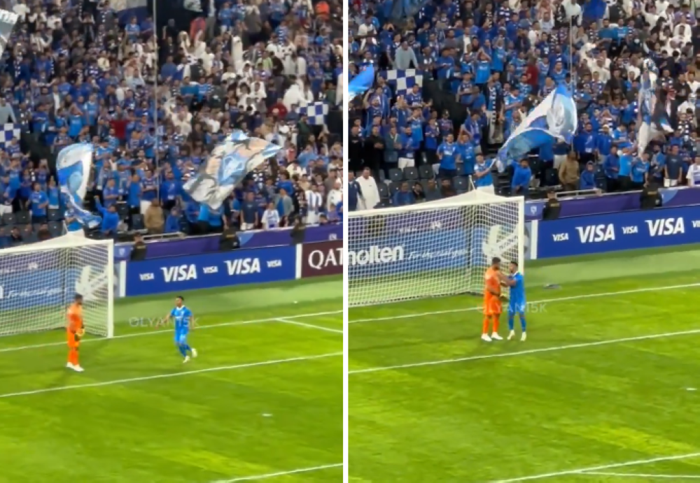 شاهد.. ماذا فعل لاعب الهلال "سالم الدوسري" مع حارس الاتحاد"المعيوف" بعد تسجيل هدف في مرماه؟