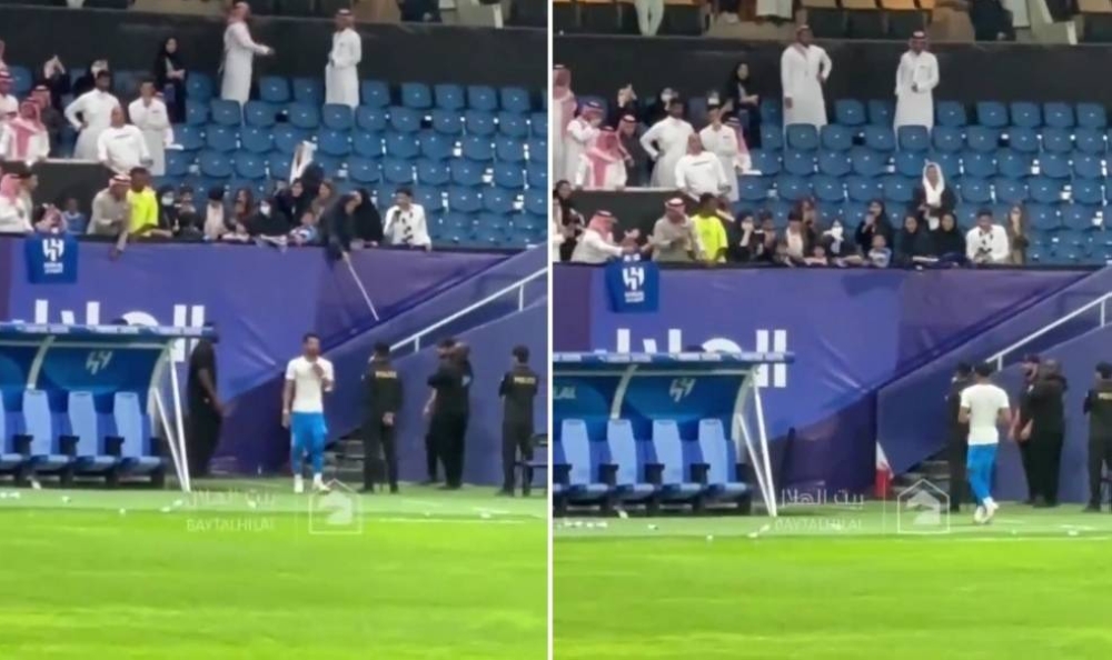 شاهد.. البليهي يتوجه للمدرجات ويهدي قميصه لمشجعه هلالية