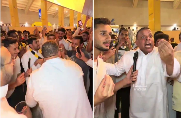 لا تتمادى بنزيما حي ما مات.. بالفيديو: احتفال الجمهور الاتحادي بعد الفوز على النصر