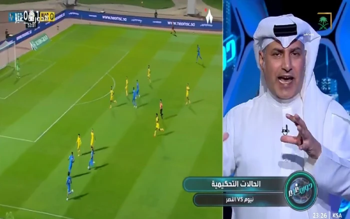 بالفيديو.. القحطاني يكشف عن خطأ فادح لحكم مباراة النصر ونيوم