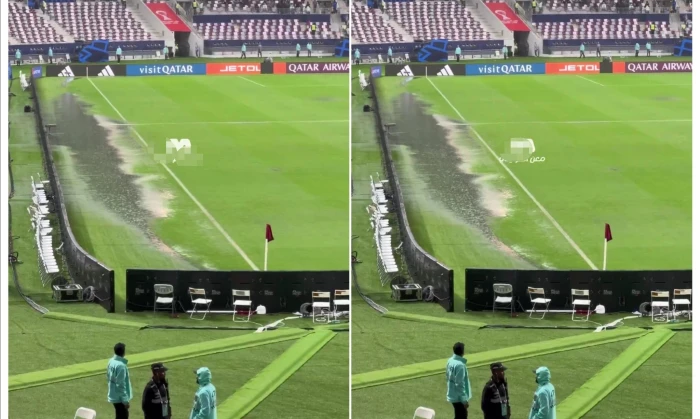 بالفيديو.. تضرر أرضية ملعب مواجهة المنتخب السعودي ونظيره الإماراتي