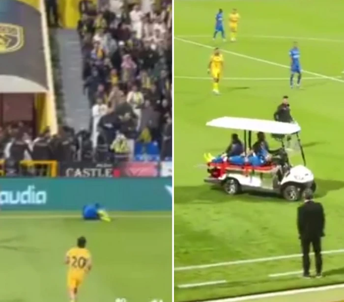 بالفيديو:لحظة إصابة لاعب الهلال حمد اليامي وخروجه إلى المستشفى